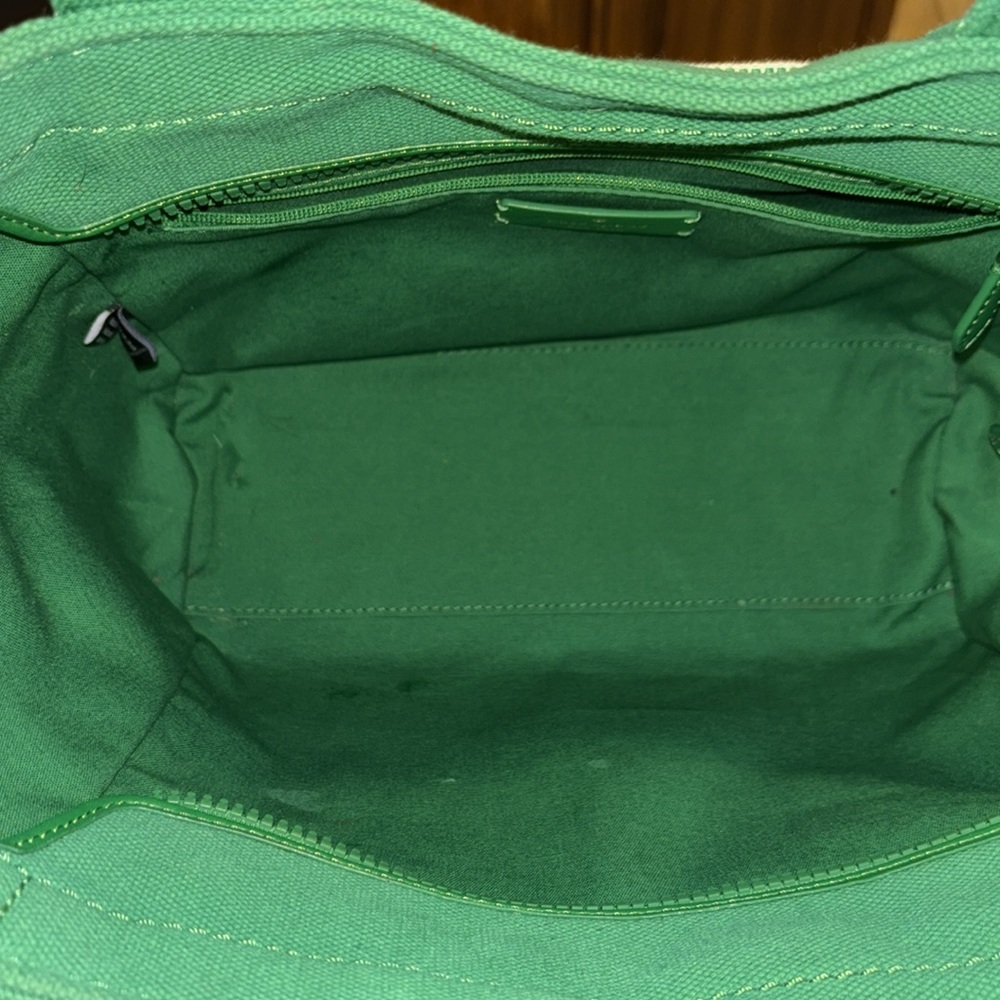 Kate Spade Canvas Jett Beach Time 2 Way Tote Green/White NWT - Picture 7 of 11